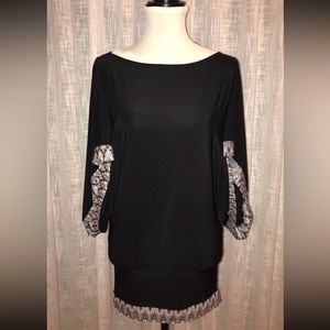 Arden B Black Blouse Tunic Shirt Top XS